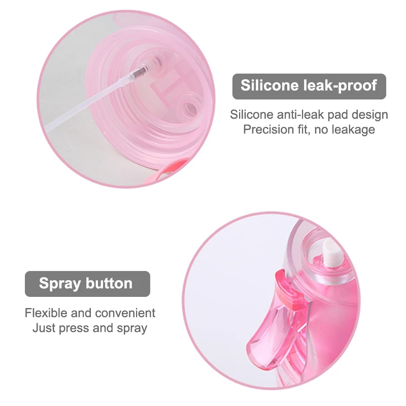 2 In 1 Sports Water Drinking Bottle Misting Spray