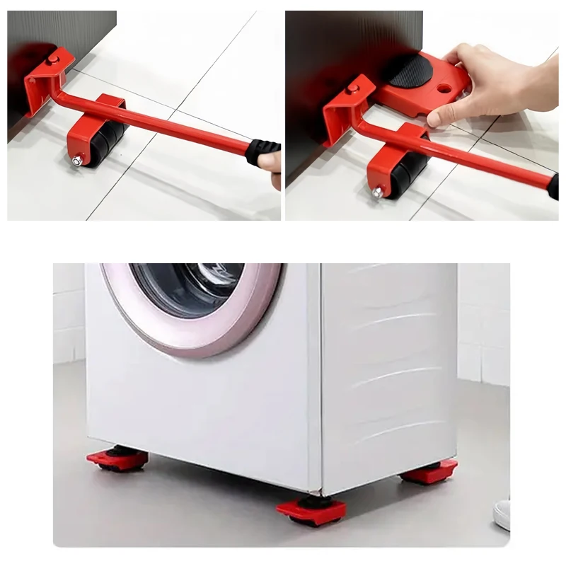 Furniture Lifter Set Of 5 3.9"x3.07" Furniture Slides Kit Move Roller Tools 360 Degree Rotatable Pads Easily Rede