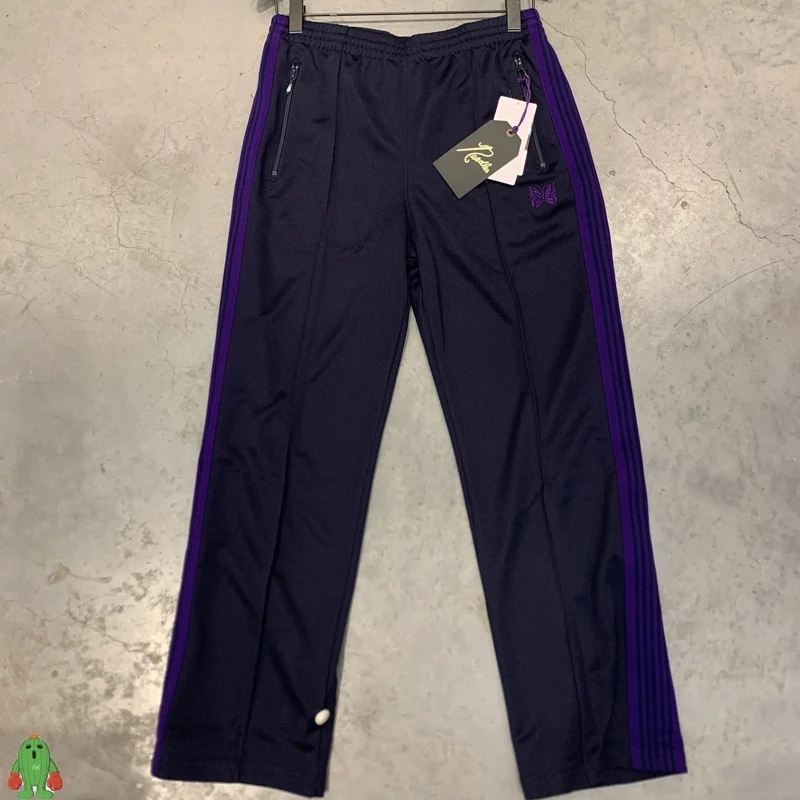 

Needles Pants Men Women Couple Casual Fashion Webbing Stretch Trousers Butterfly Embroidery Drawstring AWGE Sweatpants