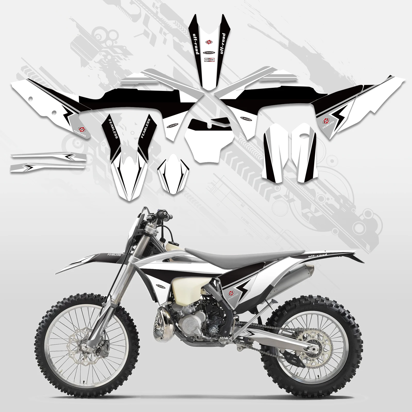 NICECNC Für GasGas MC 125 MC 250 MC 300 MC250F MCF 350 MCF 450 2021-2023 Motorrad-Grafik-Hintergrund-Aufkleber Anpassbare Sticker – Detail 7