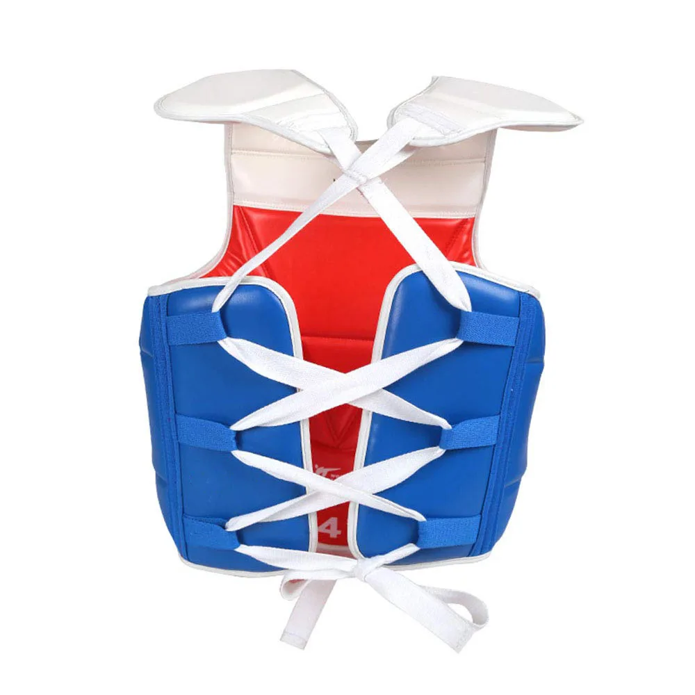 Martial Arts Protector Set WTF Approved Taekwondo Chest Protector Solid Reversible Body Guard MMA Unisex Adults Children PU Leather Karate Equipment