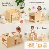 Montessori Toddler Table and Chair Set, Wooden Activity Furniture for Kids, Ideal for Eating, Reading, Drawing, Play, and as a S