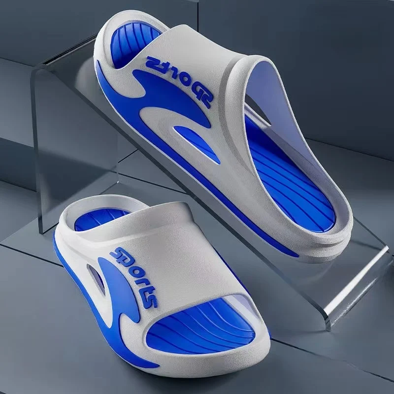 

2023 New Man's Summer One Word Casual Slippers Soft Sole Non Slip Home Slippers Free Shipping Beach Slippers Bathroom Slippers
