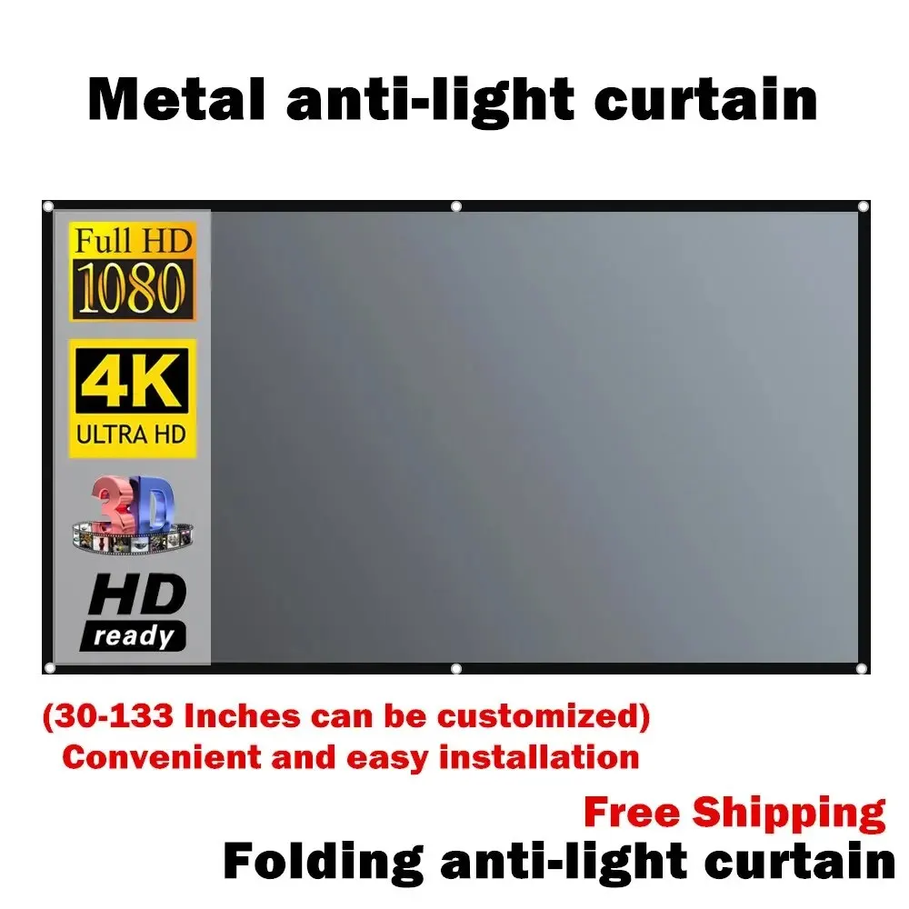 Schermo Del Proiettore 16:9 Tessuto Riflettente Per Tende Anti-Luce In Metallo Per Proiettore Yg300 Xgimi H3 Halo Mogo Xiaomi Dlp