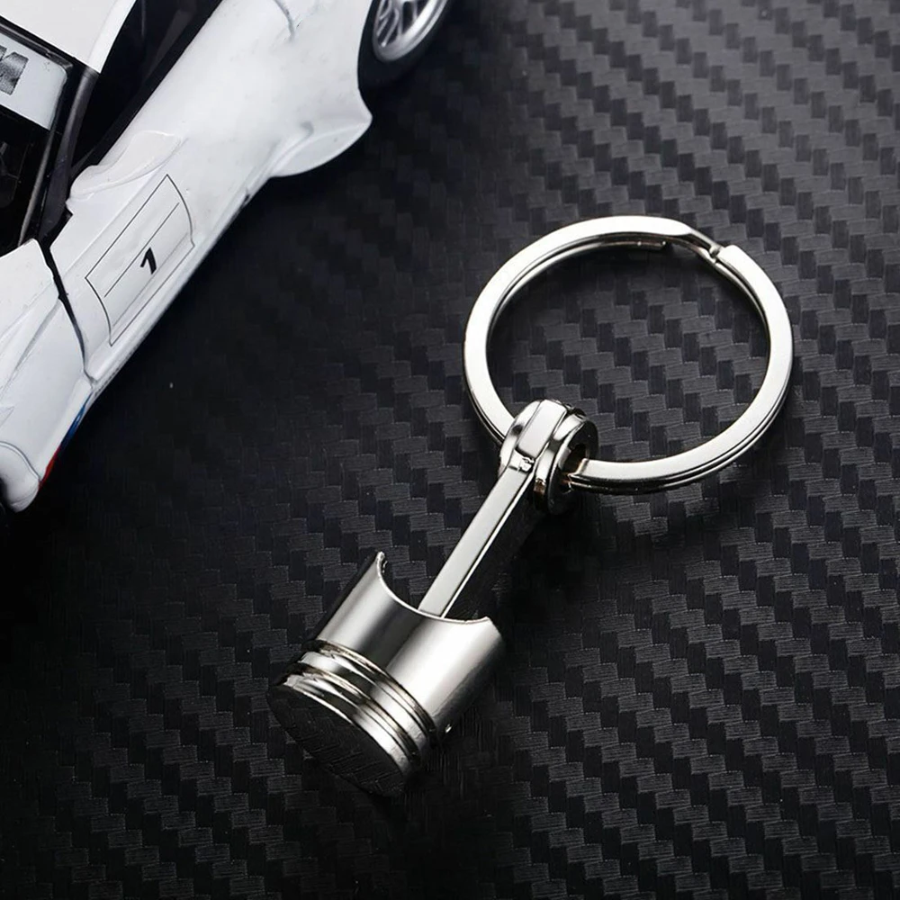 

1Pc Car Engine Metal Piston Style Keychain Key Ring Creative Model Keyring Keyfob Key Pendant KeyChain Car Decor Accessories