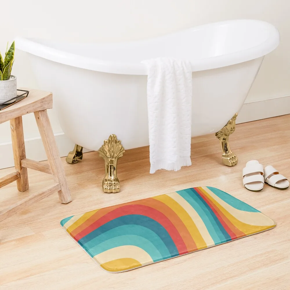 

70s Retro Aesthetic Bath Mat Carpet Rug Slip-Resistant