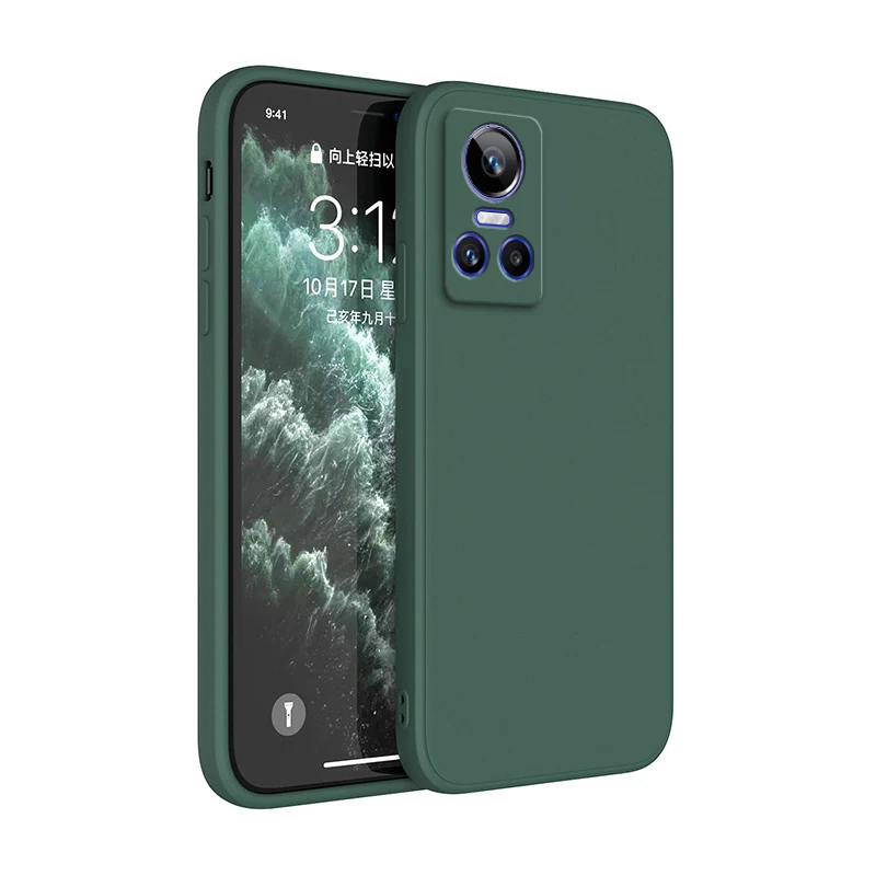 Premium Liquid Silicone Shockproof Case - Luxury Classic Square Design for OPPO Realme GT Series