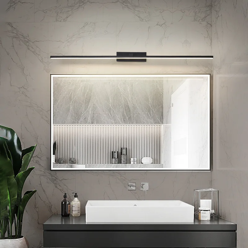 LED 거울 전면 조명, 욕실, 욕실, 메이크업, 북유럽 모던 미니멀리스트 세면대, 거울 캐비닛, 벽 조명, 방수