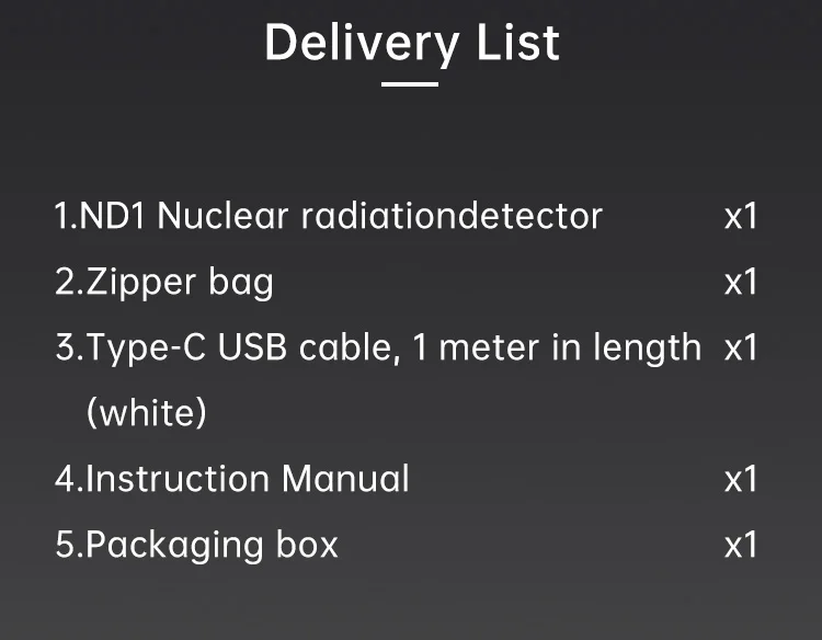 ND1 Geiger Counter - Nuclear Radiation Detector, X/γ/β-ray, Rechargeable