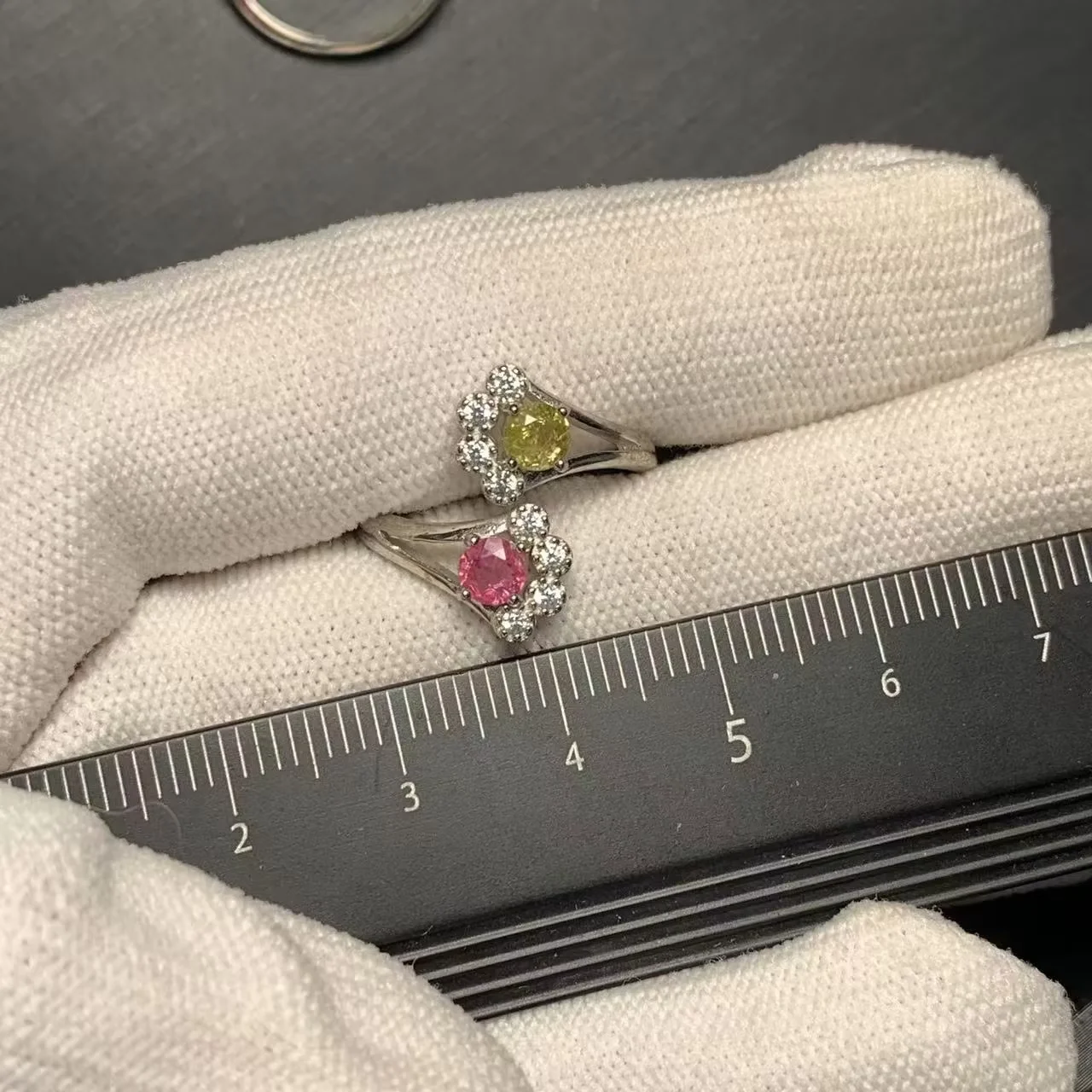 New Arrival Natural Tourmaline Rings Female  Jewelry For Women Gift Copper Cute Stone Flower