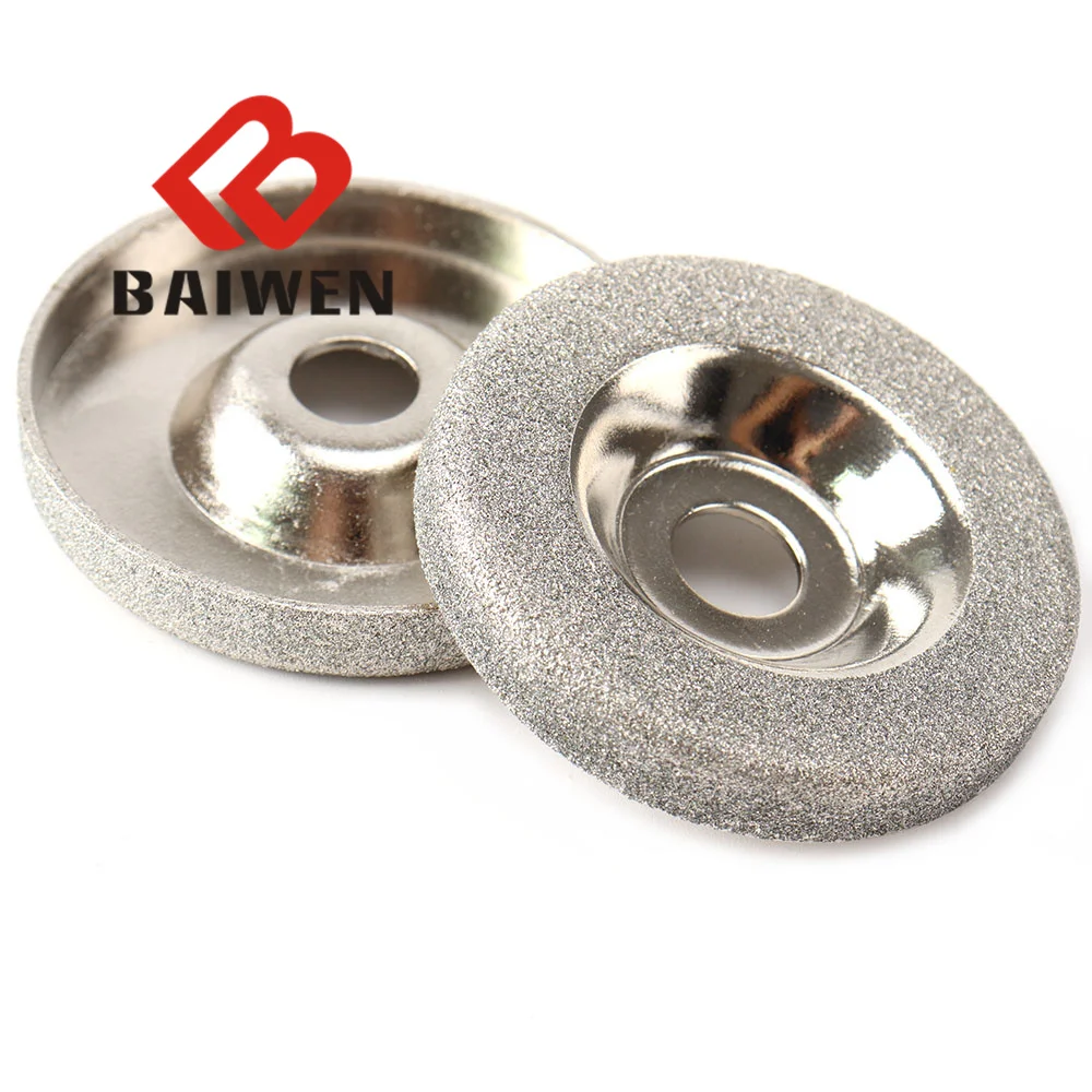 2Inch/50mm Diamond Grinding Wheel Disc Cup Emery Milling Sharpener 10mm Hole Rotary Tool For Glass Stone 150/180/320 Grit 1Pcs abrasive wheel grinding disc grinding wheel