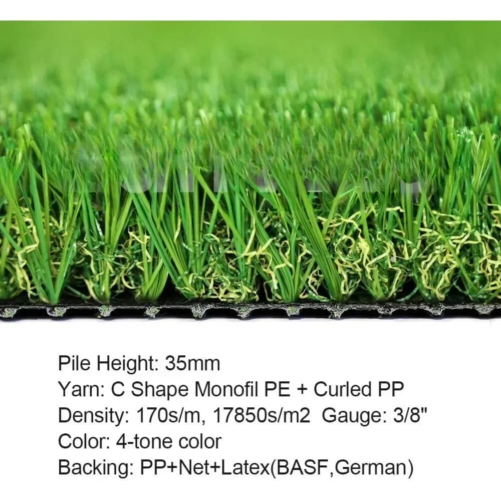 Thick Fake Grass Rug 6 FT x 12 FT Indoor Outdoor Garden Lawn Landscape Synthetic Turf Mat-Artificial Lawn Rug