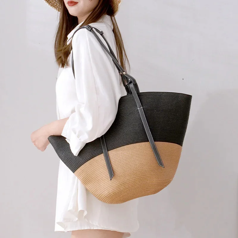 

Beach Shopping Bags Luxury Fashion Woven Shoulder Bag Women Handmade Straw Handbags Trend Summer Large Capacity Travel Bag 2023