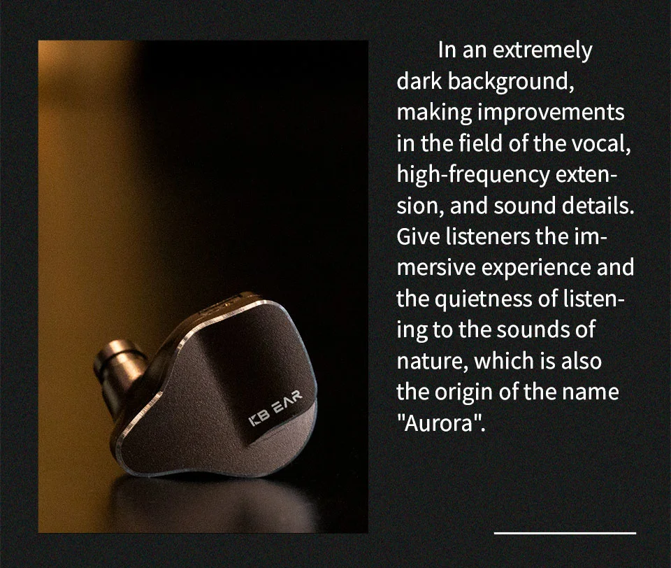 KBEAR Aurora Single Dynamic Nano Titanium Diaphragm Earphone description image 4