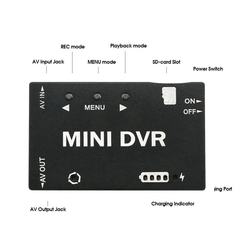 새로운 미니 DVR 모듈 NTSC/PAL 전환 가능 내장 배터리 비디오 오디오 FPV 레코더 RC 모델용 비행기 레이싱 드론-A86Z
