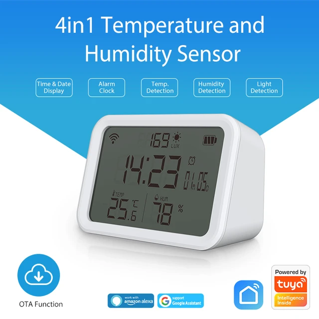 Termómetro Digital Tuya WIFI inteligente, Sensor de temperatura y humedad,  higrómetro interior, con pantalla LCD - AliExpress
