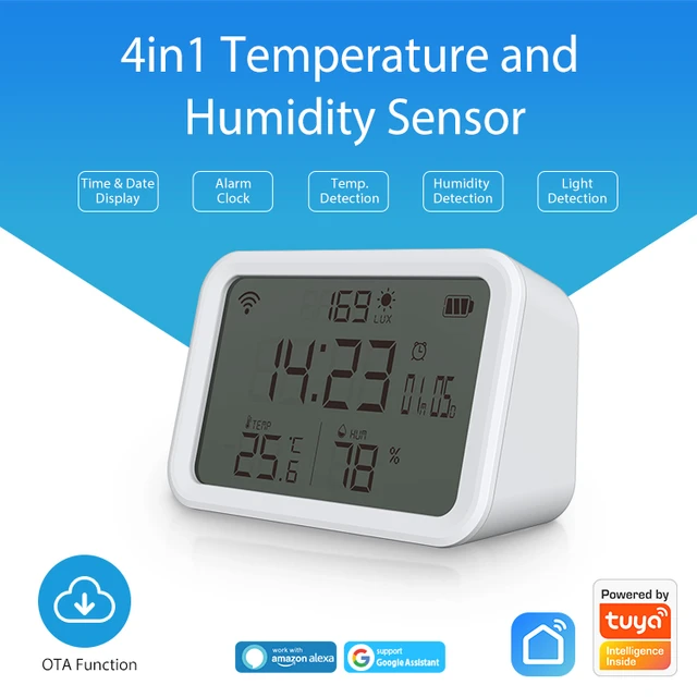 Bluetooth-Compatible Thermometer Hygrometer Indoor Smart Temperature  Humidity Sensor Electric LCD Digital Works With Tuya Alexa - AliExpress