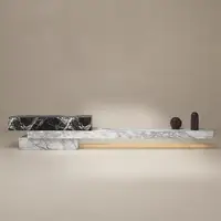 Роскошная итальянская ТВ-консоль из натурального мрамора, водостойкая и устойчивая к царапинам, сертифицированная EO, настраиваемый развлекательный центр виллы — изображение 2