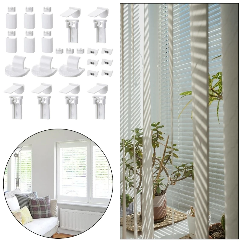 Pleated Blind Holder Bracket Accessories Roller Curtain Replacement Clamp 36Pcs