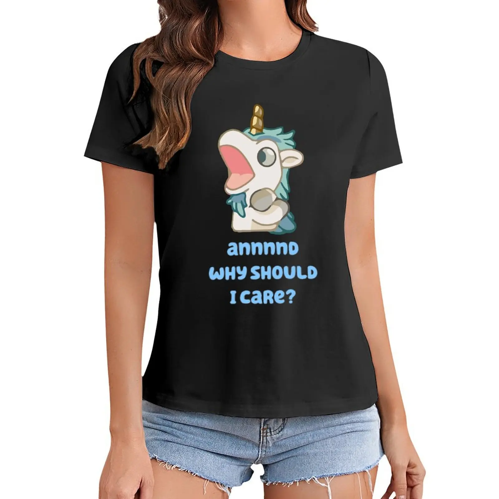 

annnnd why should I care T-Shirt new edition summer top t-shirts for Women cotton