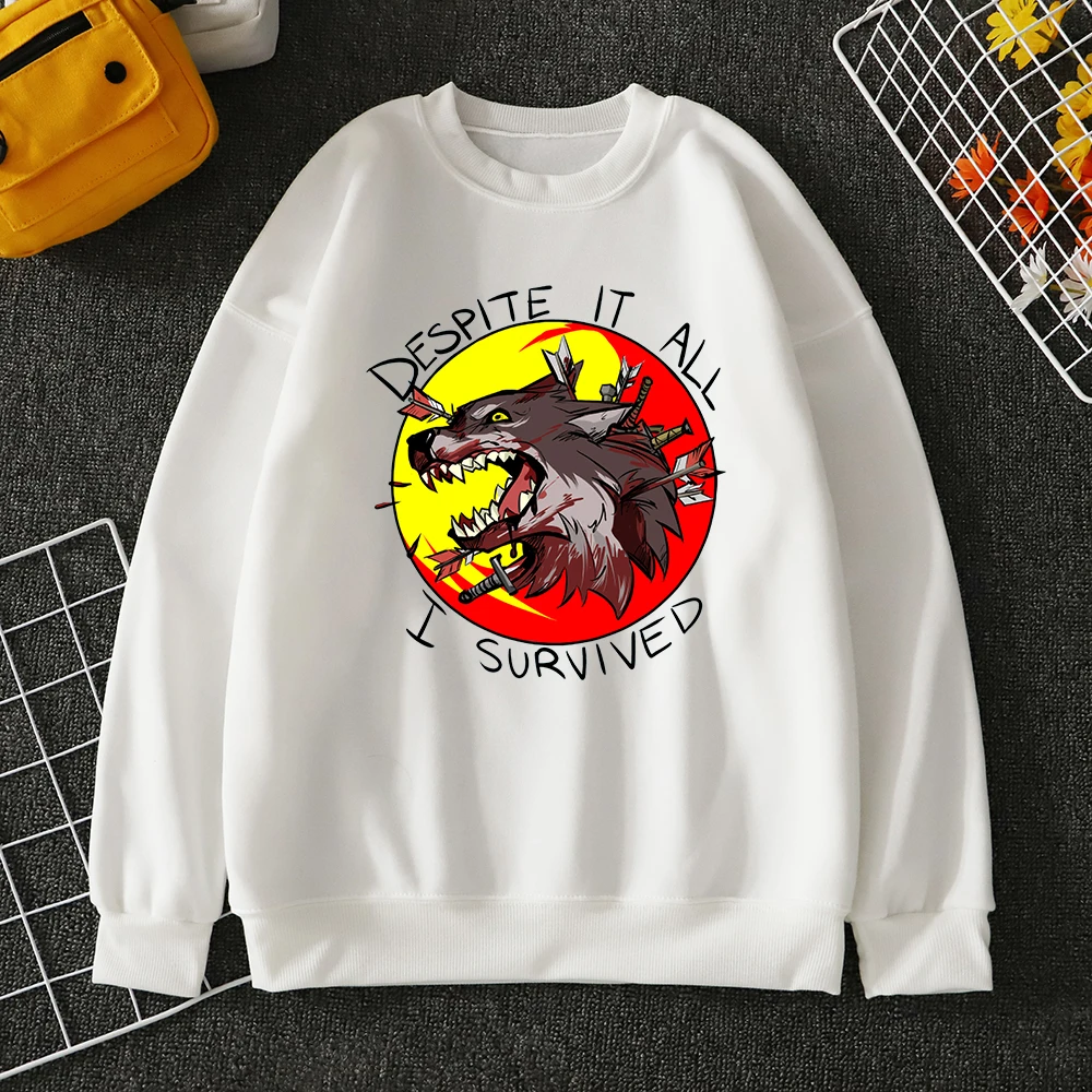 

Despite It All, I Survived, Protect The Wild Wolves Man Hoody Autumn Looseclothe Fashion Loose Pullover Fashion Warm Mans Sweats