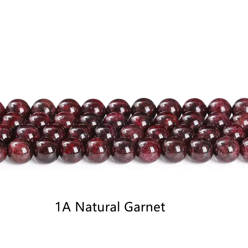 Natural Dark Red Garnet Stone Beads - Round Spacer, Various Sizes