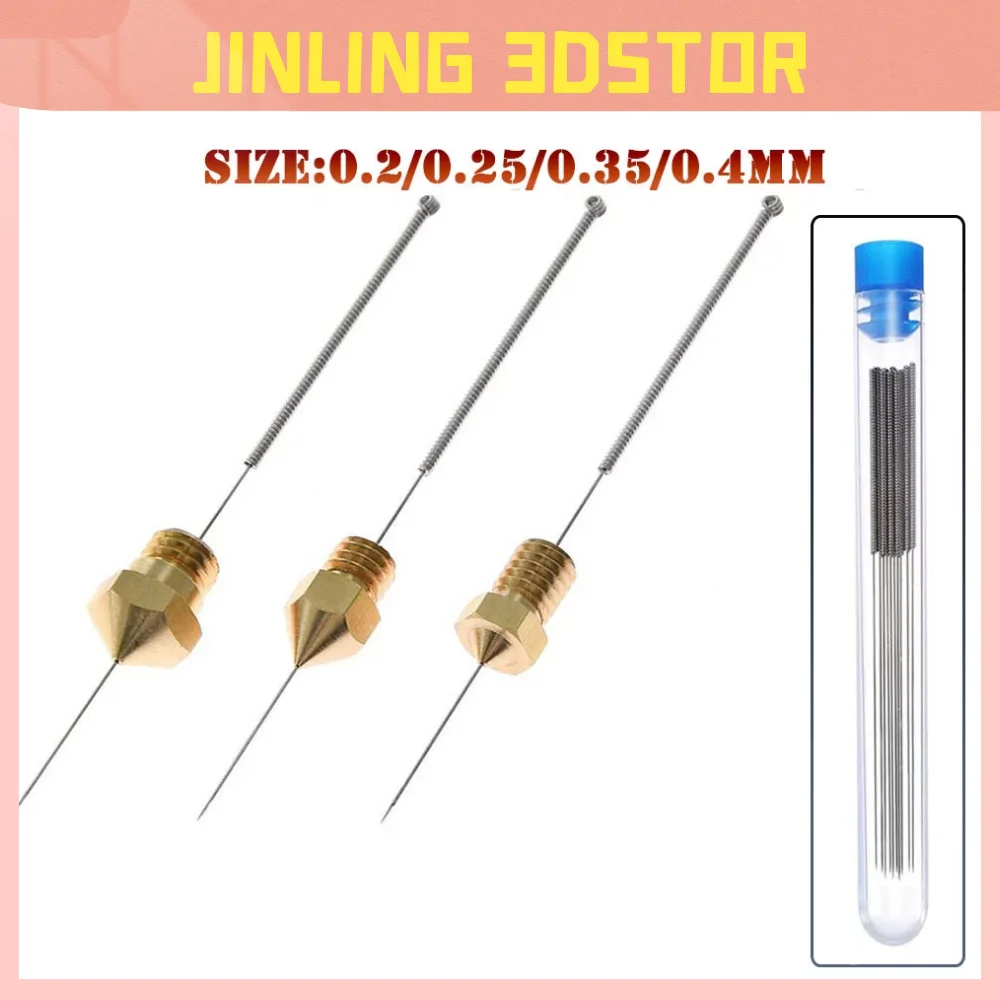 Stainless Steel Nozzle Cleaning Needles Tool  0.2mm 0.25mm 0.3mm 0.35mm 0.4mm Drill For V6 Nozzle 3D Printers Parts