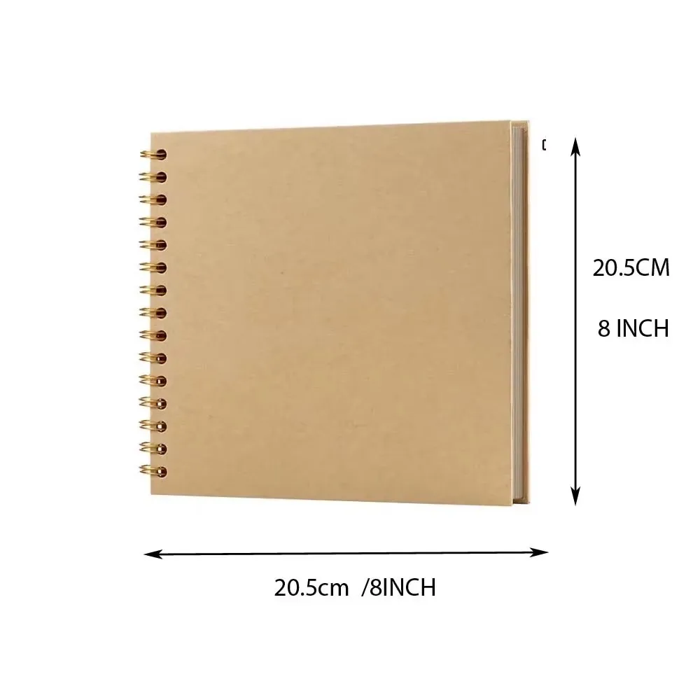 8 Inch DIY Scrapbook Album 40 Pages Hardcover Kraft Paper Photo Albums Memory Book Wedding Anniversary Family