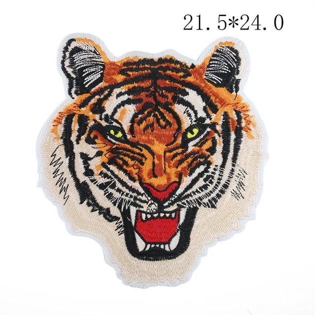 Tiger Head Embroidered Patches for Clothing Sewing Application Sew on Patch  Diy Iron-on Applique Stripes on Clothes for Jacket - AliExpress