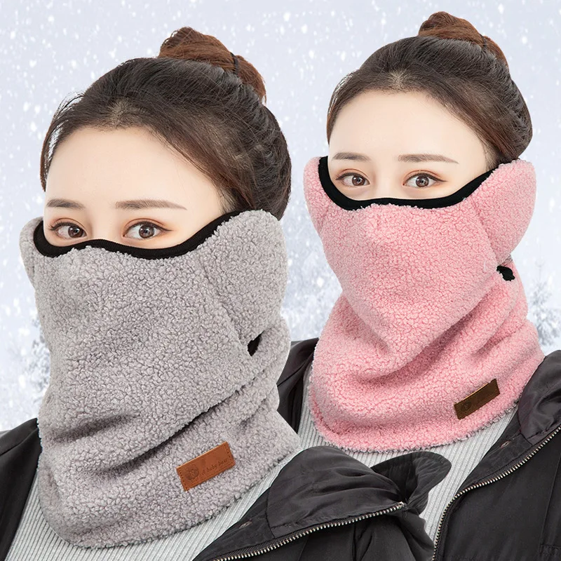 Women Warm Plush Earmuffs Ear Protection Face Scarf Outdoor Cold Winter Accessories Adjustable Extender for Mask Fashion