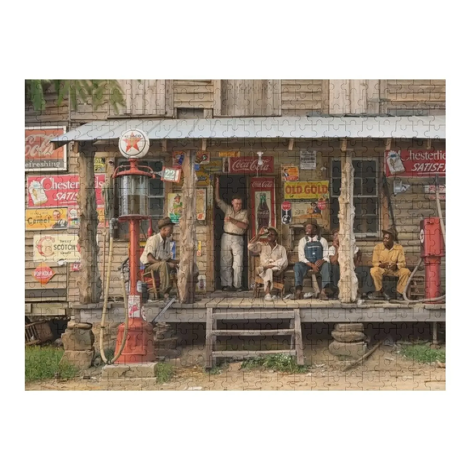 Country store on dirt road, 1939 Jigsaw Puzzle Personalized Child Gift Customized Gifts For Kids Puzzle domus 1928 1939