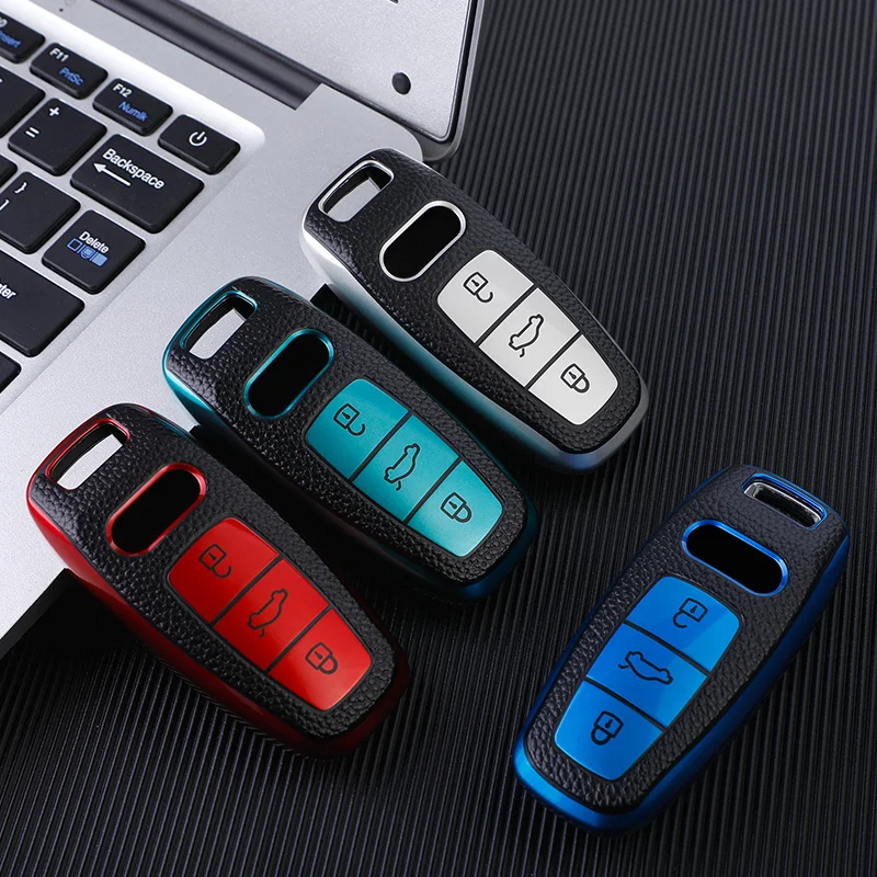 Car Key Fob Cover Case for Audi A3 A6 A7 A8 A8L E-Tron Q7 Q8 RS6 RS7 S3