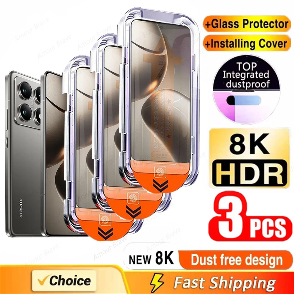 Premium Oleophobic Tempered Glass Screen Protector - Easy Installation, 1-3 PCS