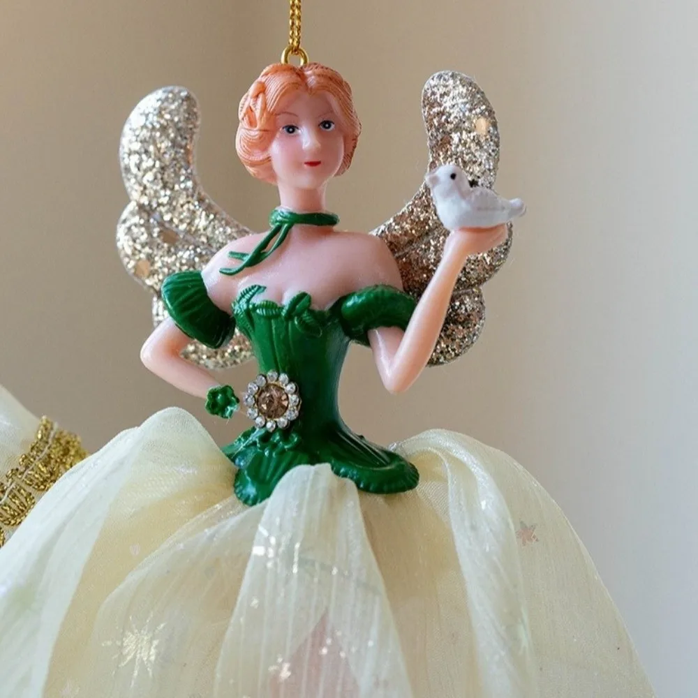 Cute Christmas Ballet Girl Pendant Gauze Skirt Dance Theme Christmas Tree Pendant Handmade Xmas Girl Decorations Room Atmosphere