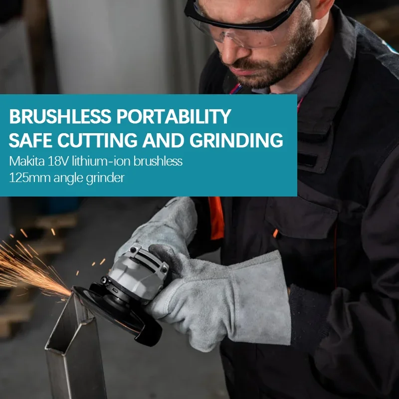 125mm Cordless Angle Grinder 10000rpm Hand-held Brushless Metal Polishing Tool Wood Cutter For Makita 18v Battery 6