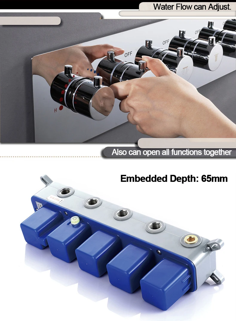 Description Picture 3 of itemThermostatic Shower Faucet Mixing Valve Bathroom Accessories Brass Concealed Valve Wall Mounted Shower Controller For Showerhead