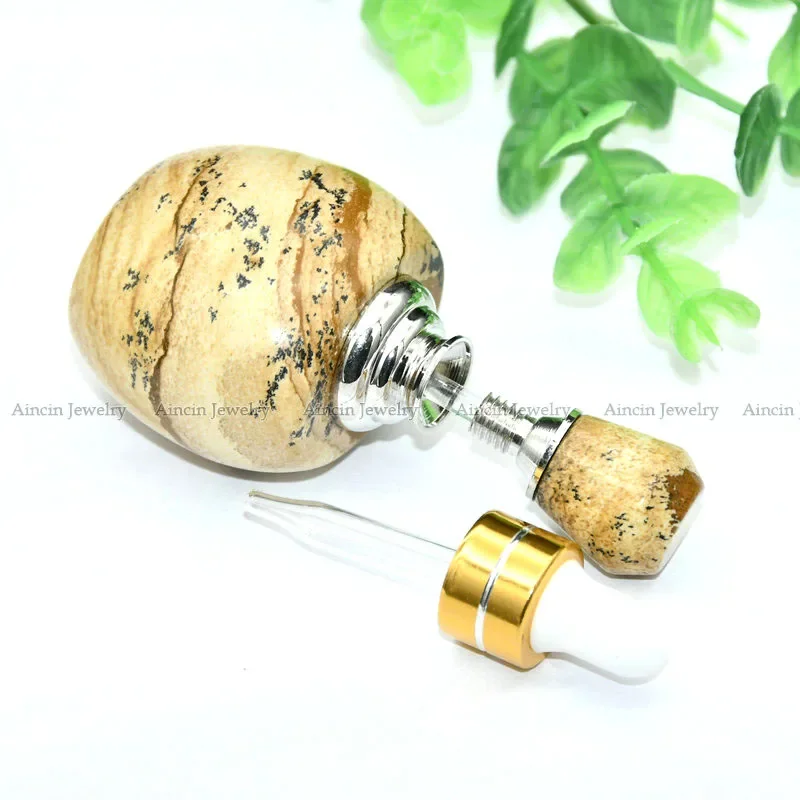 High Quality 40x60mm Big Size Perfume Bottles Natural Amethyst Rose Quartz Howlite Tutquoise NO Hole Pendants 5