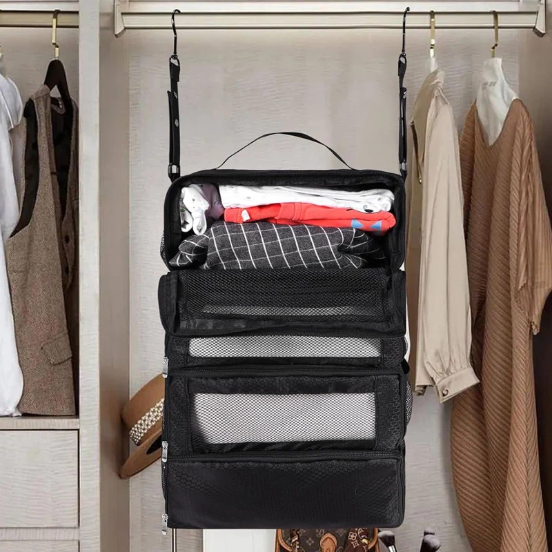 Oxford Cloth Multi-layer Clothing Storage Bag Suitcase Organizer HangingTravel Organizer Carry On Luggage Organizer 2