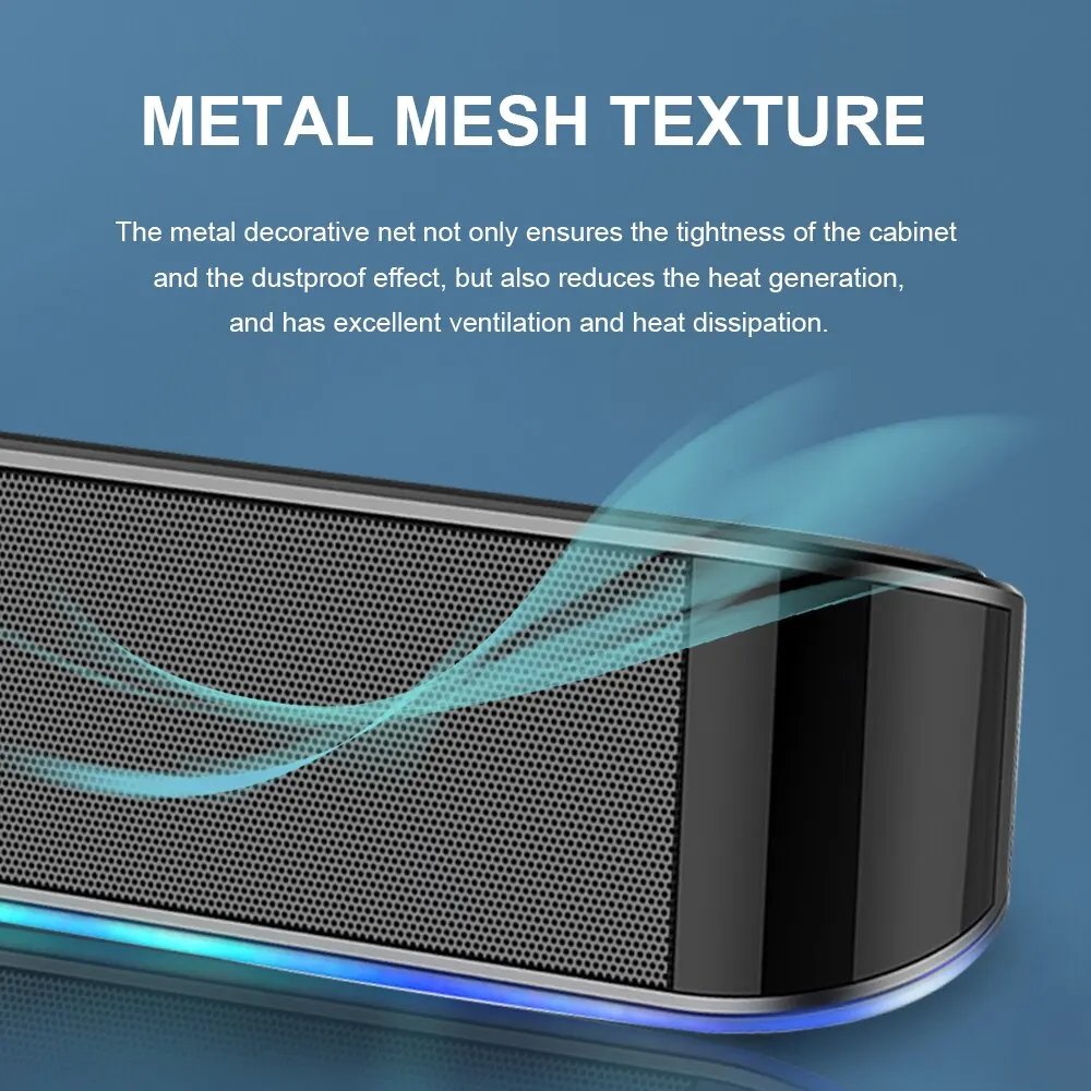 Computer Speakers REDRAGON GS560 Adiemus Aux 3.5mm Stereo Surround Music Smart RGB Speakers Column Sound Bar for Computer PC Notebook Loudspeakers