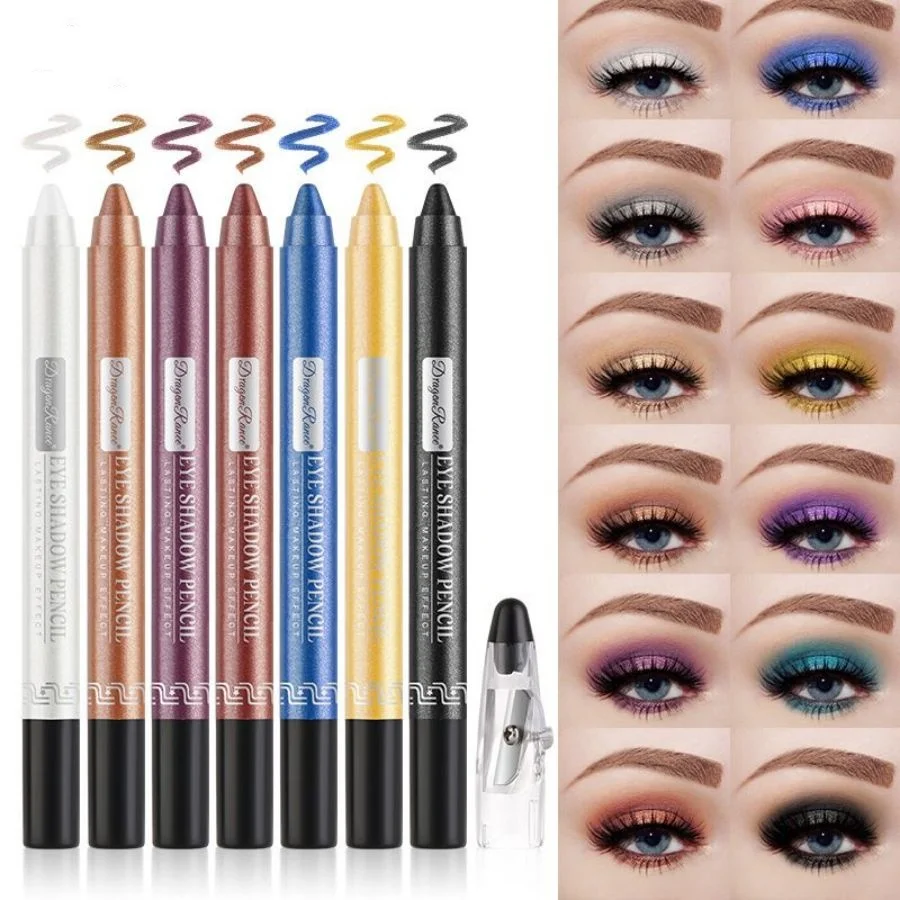 Eye Shadow Eyeshadow Stick Eye Shadow Stick Eyeshadow Pen Eyeliner Eyeshadow Stick Silkworm Pen Pearlescent Pencil Sharpener Foam Monochrome Pearlescent Silkworm Highlight No Smudge