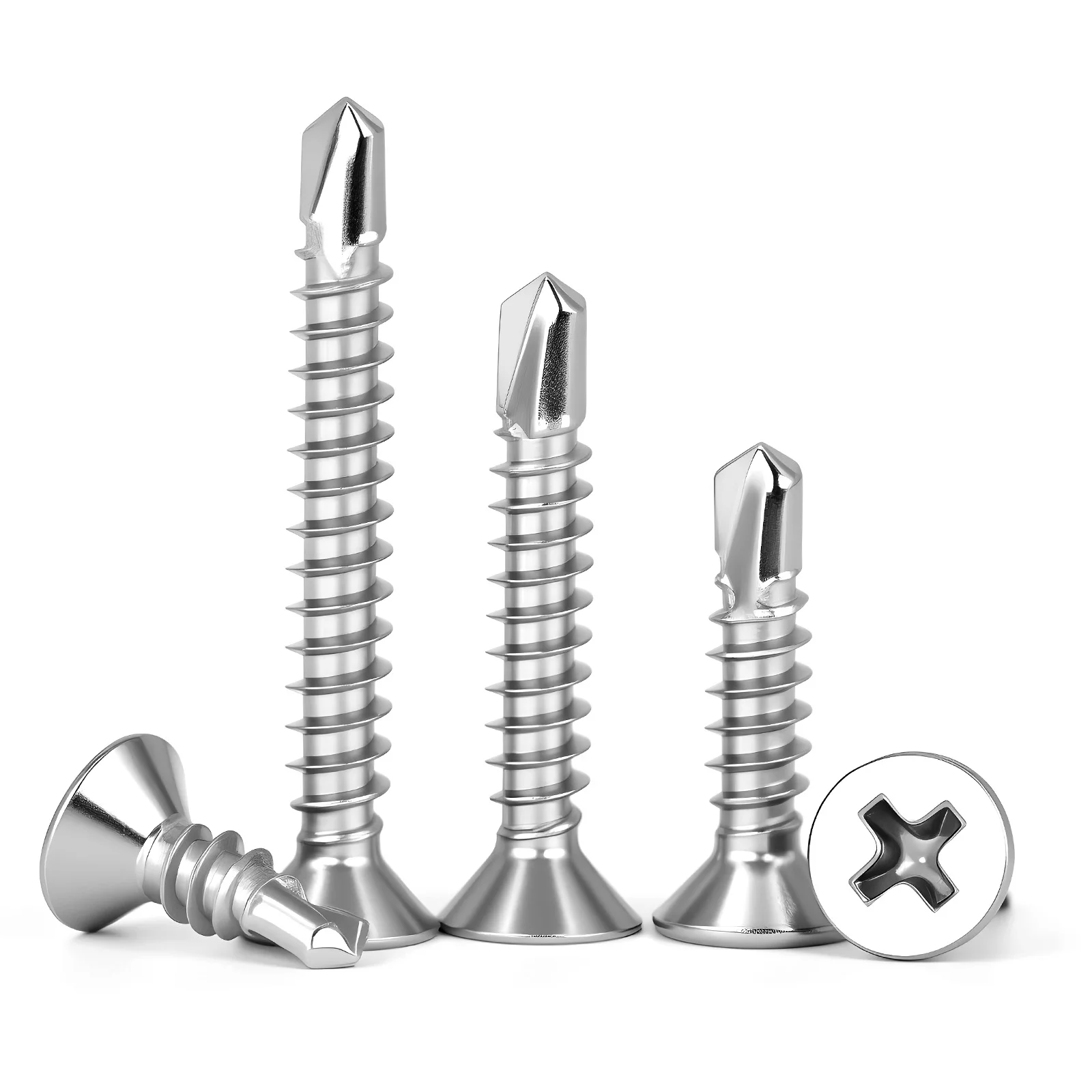 10-50pcs 304 Stainless Steel Self Tapping Screw Flat Head Phillips Self Drilling Screw For Sheet Metal M3.9 M4.2 M4.8 M5.5 - Image 4