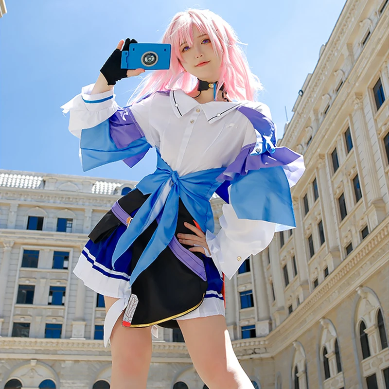 

Костюм для косплея 7 марта Honkai со звездами и рейками, игровая униформа в стиле "Лолита" для девочек, наряд для Хэллоуина, блузка с длинным рукавом, плиссированная юбка