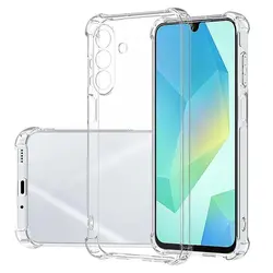 Durable Four - Corner Anti - Drop Silicone Phone Case Pouch for Galaxy A57 (Clear)