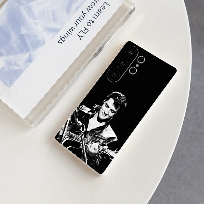 Elvis Presley Soft Phone Case - Stylish Black & White Couple Cover