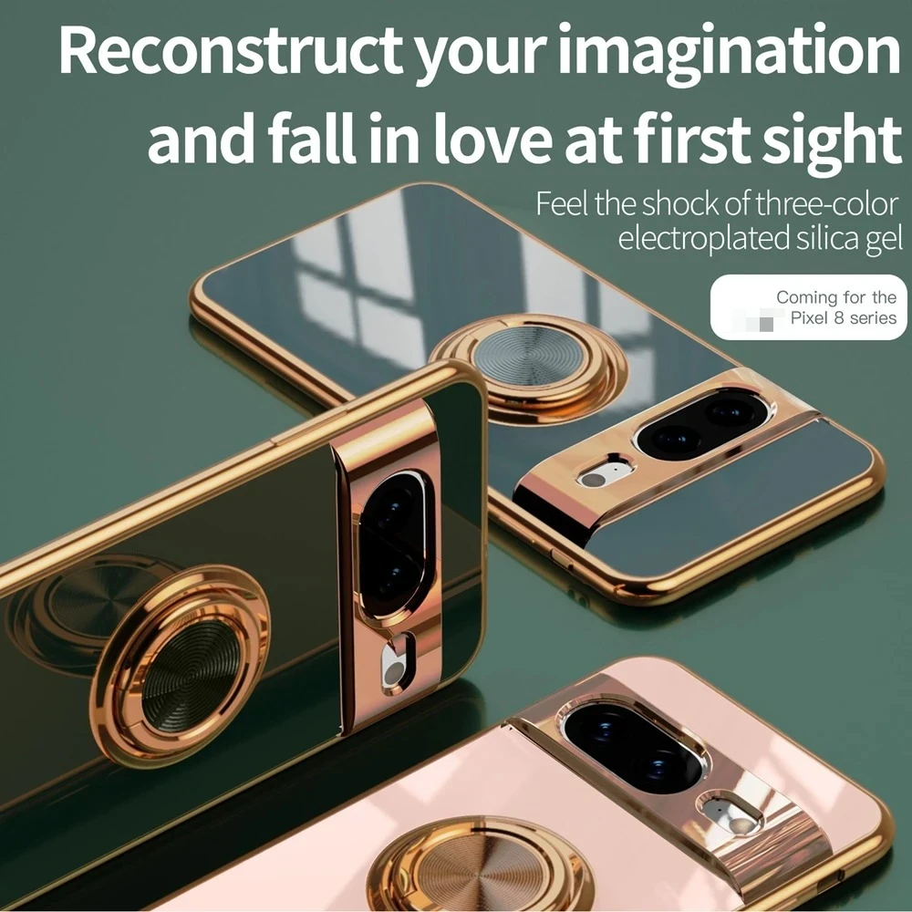 Shockproof Plating Ring Holder Case with Car Magnetic Bracket
