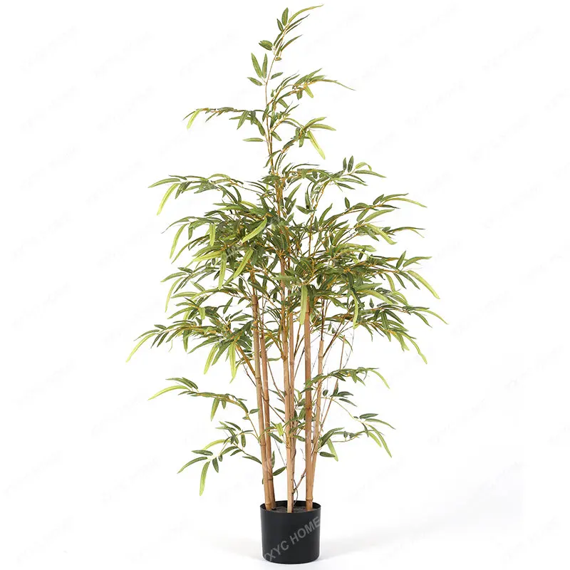 

New Chinese Style Imitative Tree Bamboo Pot Large Fake Trees Greenery Indoor Living Room Floor Landscaping Decoration Decoration