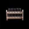 Hot Sale 5pcs/set Laboratory Glass Test Tubes with Wooden Rack Set 1:12 Dollhouse Miniature Accessory Decoration Ornament 6