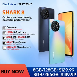 Смартфон Blackview SHARK 8, 6,78 дюймов, 120 Гц, 2,4 K, 16 + 256 ГБ, 64 мп