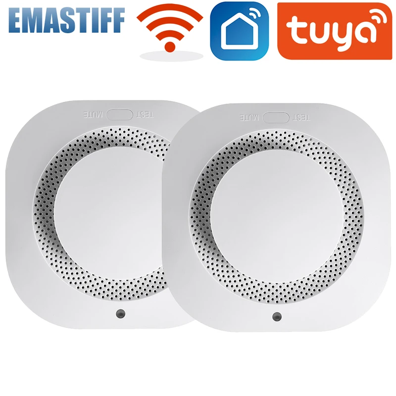 เซ็นเซอร์ตรวจจับควันอิสระ Fire Alarm Home Security ระบบนักผจญเพลิง Tuya WiFi Smoke Alarm Fire Protection 1