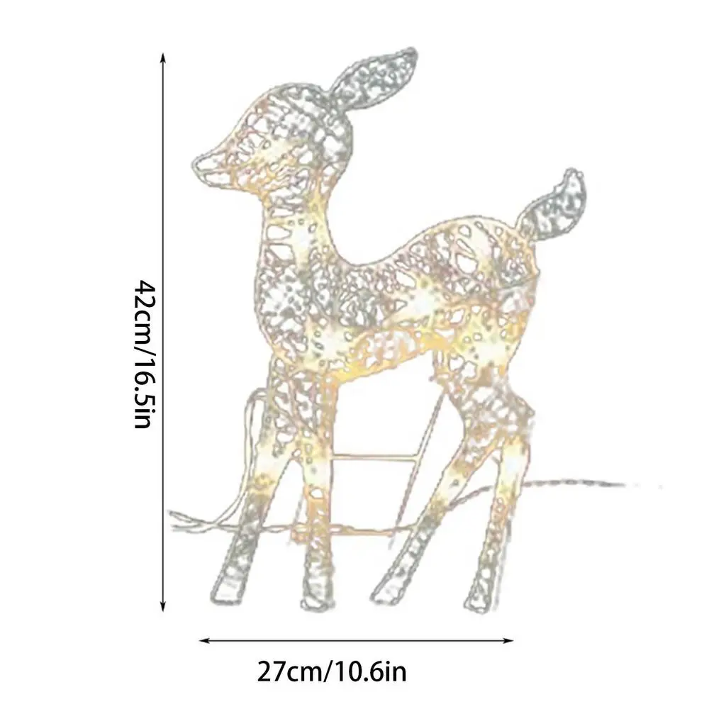 Night Lamp Deer Lighted Christmas Reindeer Solar Light Light Up Decoration For Garden Outdoor Standing Christmas Elk Ornament